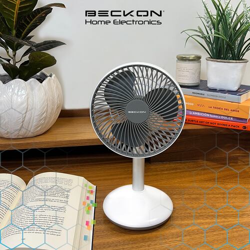 Ventilador De Torre mesa Compacto recargable para Escritorio Oficina Buró con cable usb silencioso de 4 velocidades altura de 30cm Beckon
