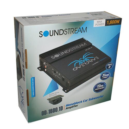 Amplificador Soundstream OD.1600.1D 400W RMS Clase D 1 Canal