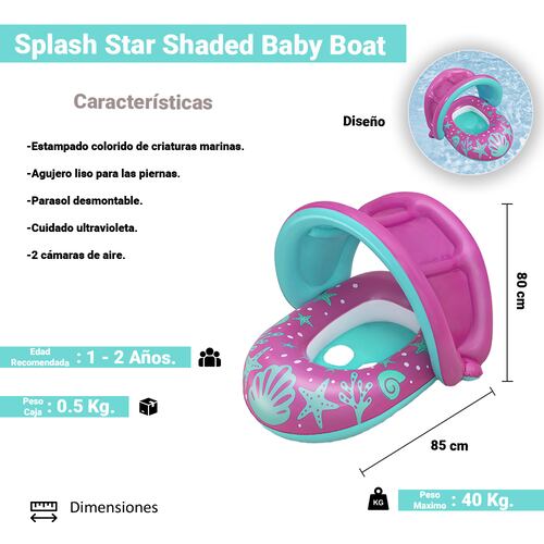 Silla Inflable Salvavidas Para Bebé De Color Con Techo
