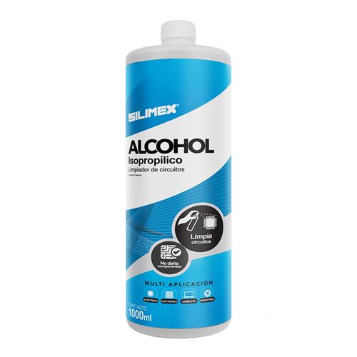 Alcohol Isopropílico, Silimex, botella de 1 Litro.