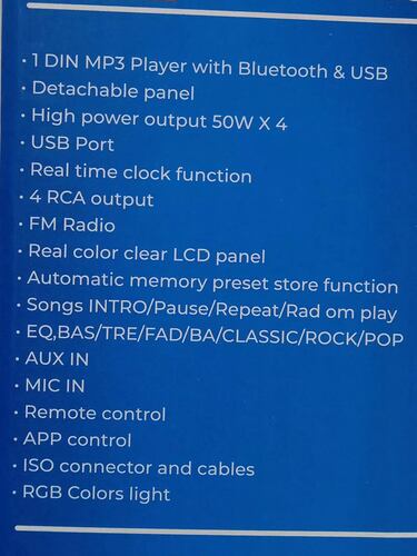 Estereo de 1 din Detach Audio Labs ADL-450D MP3 y BT.