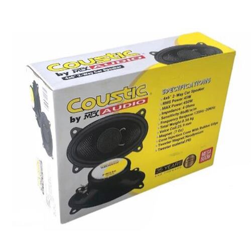 Bocinas Coaxiales Coustic PRO46 De 4x6 PulG 2 Vías 450w 45w Rms.