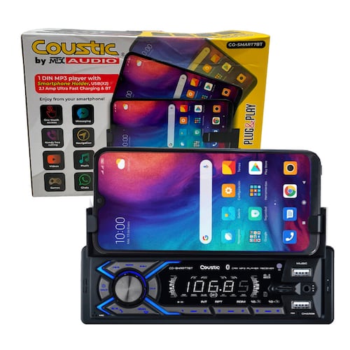 Estereo 1DIN Coustic CO-SMART7BT 2 USB C/SOPORTE PARA CEL.