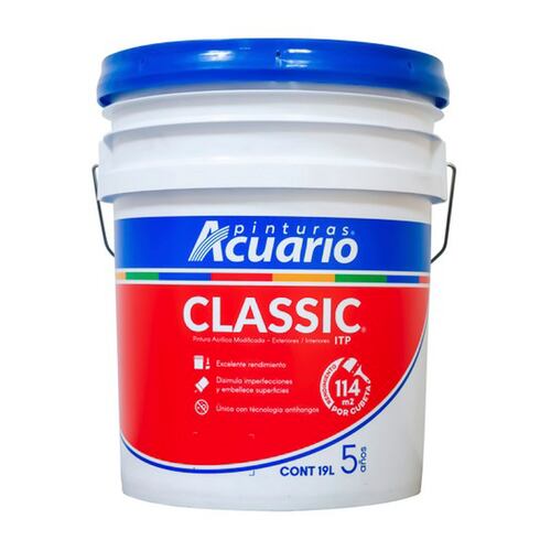 Pintura Vinil Acrilica 19L Blanco Itp Class Acuario Va40090