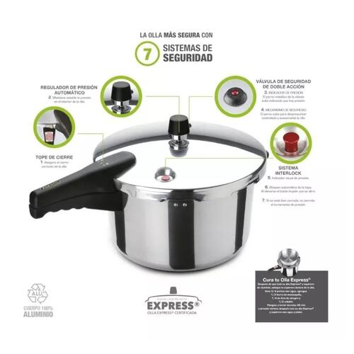 Olla Presión PRESTO Premier 7Lt con Vaporera Aluminio 2en1