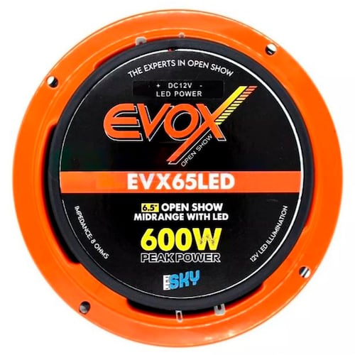 Medio Rango con Led 6 5" EVOX EVX65LED  300W/600W  8 Ohms.