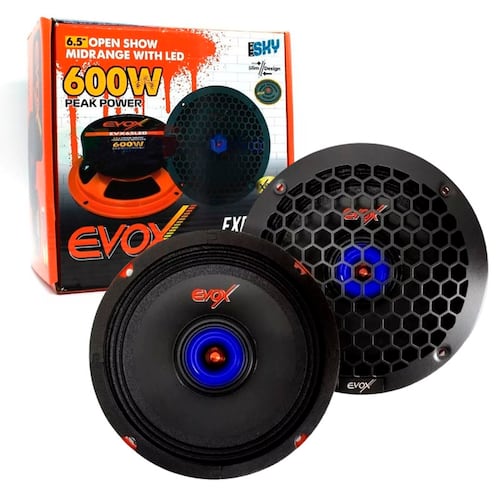 Medio Rango con Led 6 5" EVOX EVX65LED  300W/600W  8 Ohms.