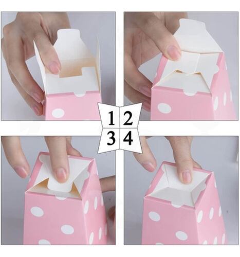 Caja Para Palomitas Rayas Comida Rapida Papas Francesas 50pc rosa