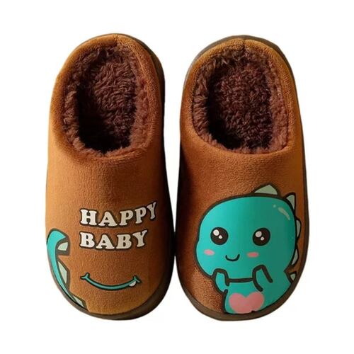 Pantuflas Dinosaurio De Cómodas Y Suaves Para Niños marron Talla:17