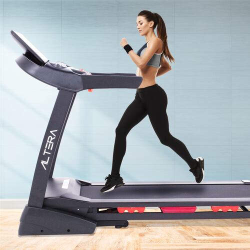 Altera Caminadora eléctrica | 4 HP | 12 programas de ejercicio. | 1 a 20 Km/h | bluetooth y App móvil | Plegable.
