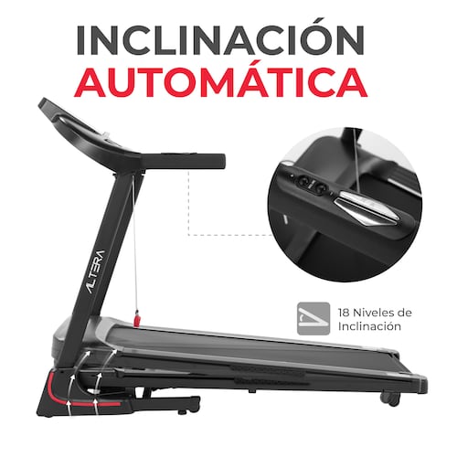 Altera Caminadora eléctrica | 3 HP | Plegable con 24 programas de entrenamiento | Monitor LCD | 1 a 16 km/h | .