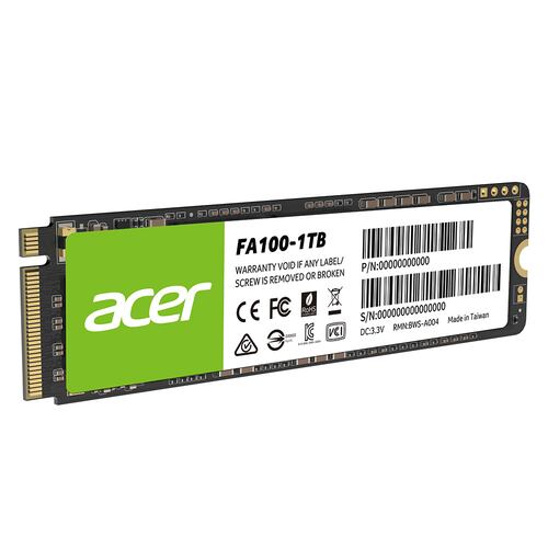 Unidad de Estado Sólido Acer FA100 de 512 GB, M2 2280, NVMe PCIe Gen 3X4, 3300/2700 MB/s.