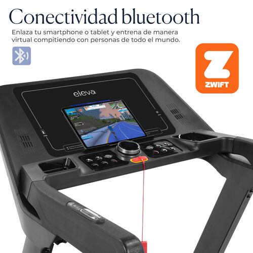 Eleva Caminadora eléctrica Negro | 3HP | 24 programas de entrenamiento | 1 a 20 km/h | con bluetooth y aplicación móvil | bocina integrado.