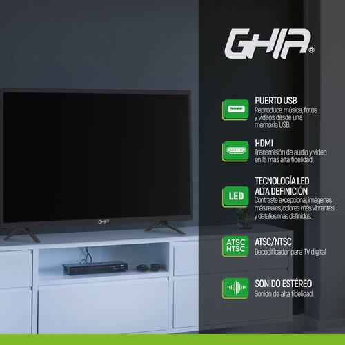 Televisión de 32'' Ghia Orizzonte G32BHD22, HD, Básica.