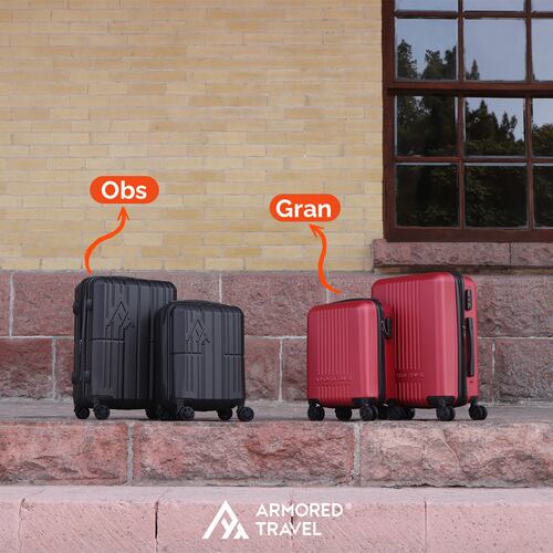 Maletas de viaje carry on de mano cabina 10kg Rígida set de viaje 2 pack 20 + 16 pulgadas ABS doble calibre con cierre expandible y candado alta seguridad TSA LOCK Negro Armored travel.