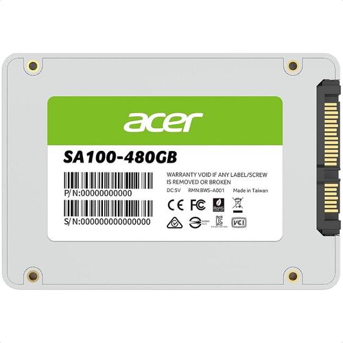 Unidad Estado Solido SSD 480GB acer SA100 BL.9BWWA.103