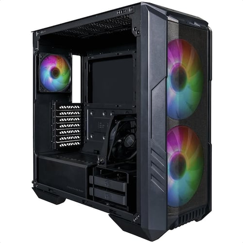 Gabinete Cooler Master HAF 500 ARGB USB3 4 Ventiladores Vidrio Templado Negro H500-KGNN-S00