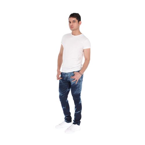 Pantalón Skinny Jeans De Mezclilla Color Moteado Para Hombre