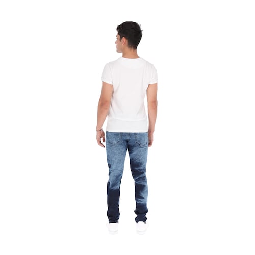Pantalón Skinny Jeans De Mezclilla Color Moteado Para Hombre