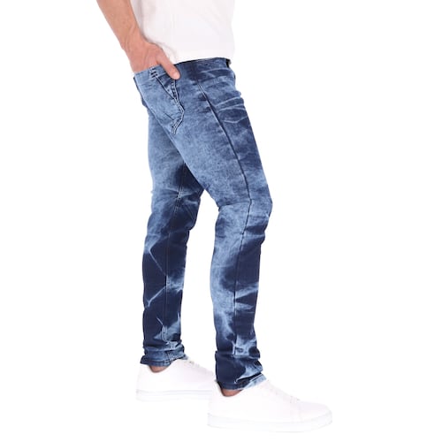 Pantalón Skinny Jeans De Mezclilla Color Moteado Para Hombre