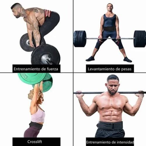 Cinturón Gimnasio Pesas Crossfit Lesión Lumbar negro tella S