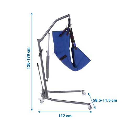 Onof Grua Hidraulica para Pacientes | Control de descenso | ajuste de apertura | 200 kg |.