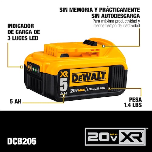 Bateria Herramientas Inalambricas 20V Max 5. Dewalt Dcb205Ck