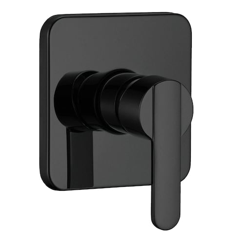 MEER Faucets By CNX | Mezcladora Monomando para Regadera, Llave para Regadera Cuadrada de Baño, Latón Negro Mate