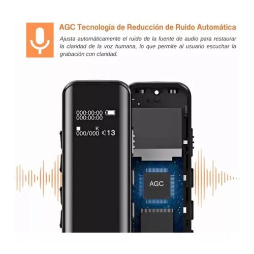 Grabadora De Voz Con Pantalla,grabadora Reducción De Ruido NEGRO