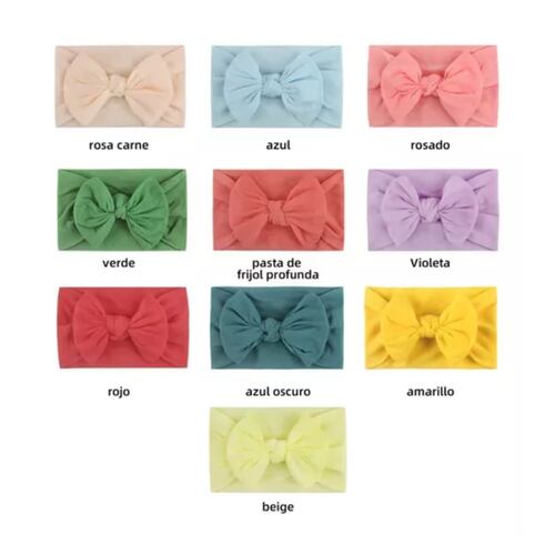Niñas Bebes Turbante Headwrap Tiaras , 10 Piezas MMULTICOLOR