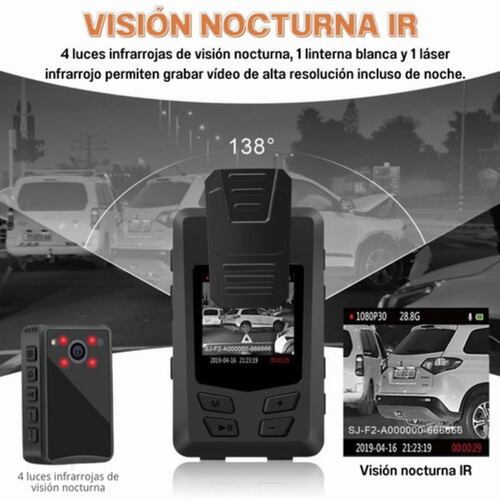 64gb Cámara Corporal Con Visión Nocturna,camara Para Auto NEGRO