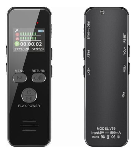 60horas Grabadora De Voz, 64gb Grabadora Activada Por Voz NEGRO