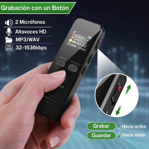 60horas Grabadora De Voz, 64gb Grabadora Activada Por Voz NEGRO