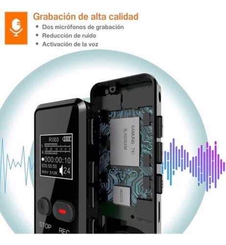 Grabadora De Voz Digital,64gb Grabadora Reducción De Ruido NEGRO