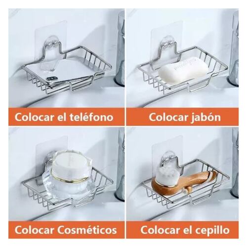 Jabonera De Acero Inoxidable Para Baño Plegable A La Pared Plata 