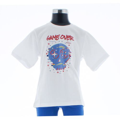 Playera Blanca para Niño T Shirt 2 a 18 Años 3696.