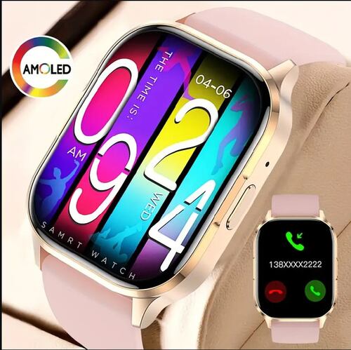 Smartwatch Reloj Inteligente HK-21 Pantalla AMOLED Serie 6 Rosa.
