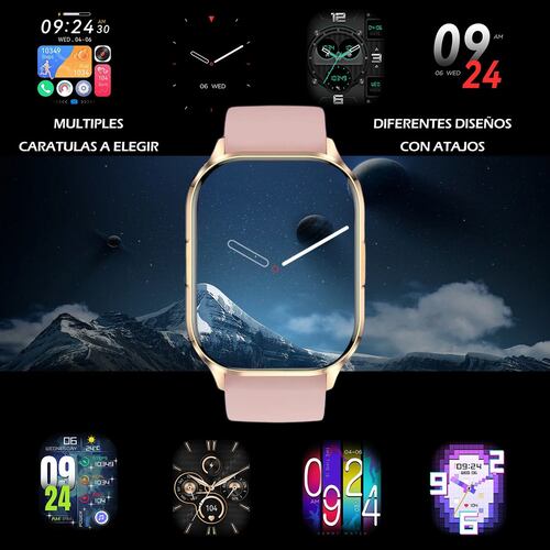 Smartwatch Reloj Inteligente HK-21 Pantalla AMOLED Serie 6 Rosa.