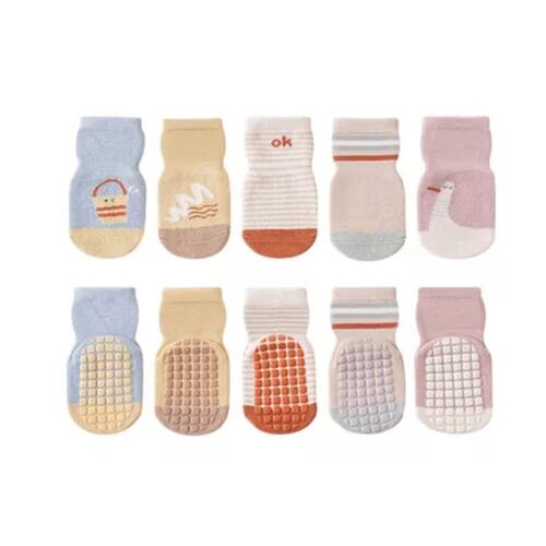 Calcetines Para Bebe De Algodón Antideslizantes 5pares  Style 2 Talla: M
