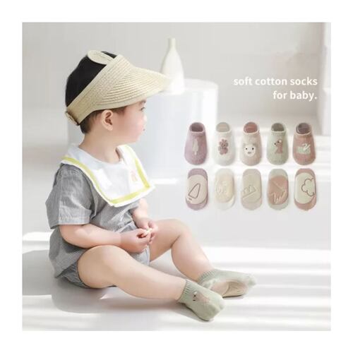 Calcetines Para Bebe Niños De Algodón Ropa De Debe 5pares Talla 0-12m