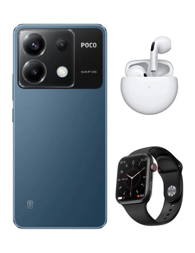 Combo POCO X6 5G 256GB 8GB Ram Azul  Smartwatch   Buds Pro 6.