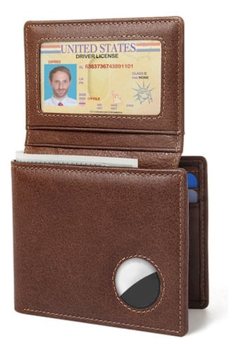 Cartera Cuero Tarjetero Hombre Con Rfid Bloqueo marron