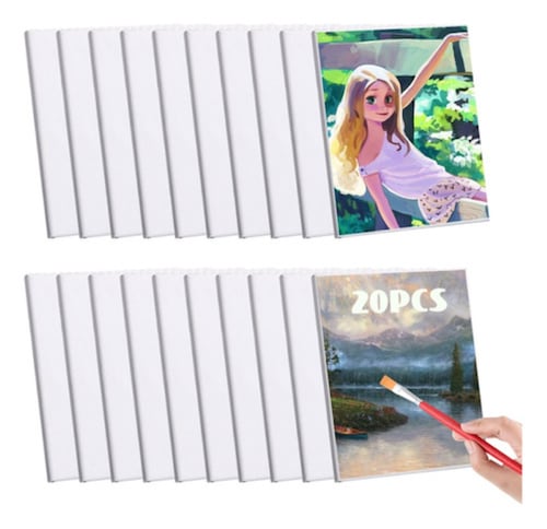 20pcs Lienzo Artístico Para Pintar Acrílico 26.5*19cm Blanco