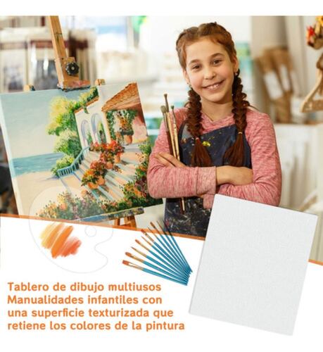 4pcs Lienzo Artístico Para Pintar Acrílico Óleo 40*45cm blanco