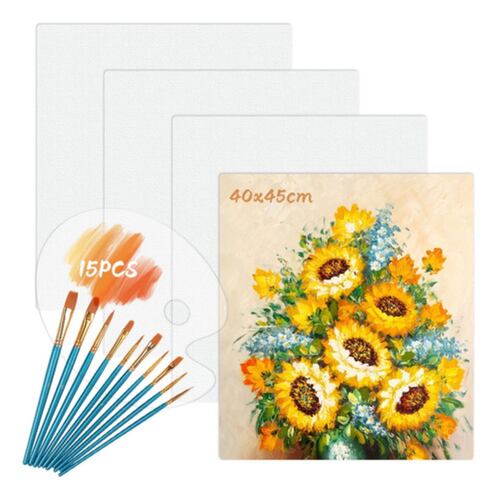 4pcs Lienzo Artístico Para Pintar Acrílico Óleo 40*45cm blanco