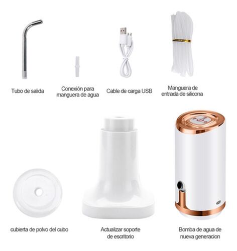 Dispensador De Agua Electrico Bomba De Agua Para Mesa,balde BLANCO/DORADO