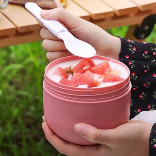 3pcs Taza De Aislamiento De Tazón Sopa De Acero Inoxidable Rosa