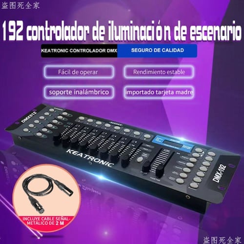 Controlador Dmx 192 Canales Luces Dj Consola 512 + Línea negro