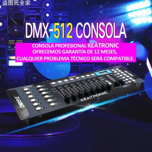 Controlador Dmx 192 Canales Luces Dj Consola 512 + Línea negro