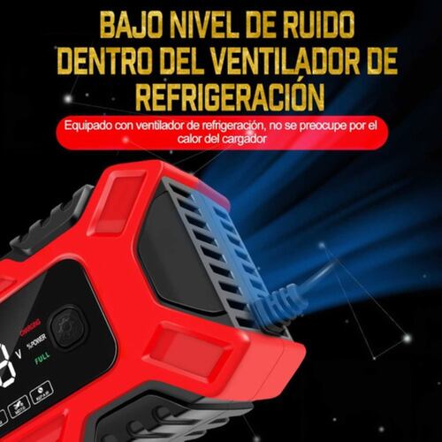 Cargador Rápido Para Inteligente Batería De Coche 12v 6a rojo/negro